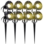 8x spot de jardin led avec piquet de sol 4000k ext�rieur ip65 blanc chaud �clairage de jardin lumi�re ...