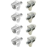 8x taquet �tag�re transparent tenon acier 5mm plastique pour plaque verre et bois armoire placard meuble ...