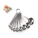9 pcs ensembles de cuill�res doseusescuill�res et tasses � mesurer en acier inoxydable mesures mesurer ...