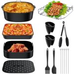 9 pcs xxl accessoires friteuse � air carr� avec moule 21cm accessoires friteuse � air chaud pour xxl ...