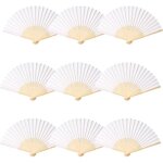 9 pi�ces �ventail � main - eventail mariage pliants en bambou - �ventails en tissu pour d�coration mur ...