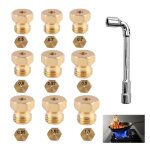 9 pi�ces gicleur gaz butane universel avec cl� gicleur gaz bouteille gicleur gaz de ville injecteur gaz ...