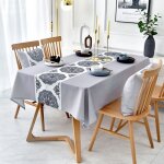 90 * 140 cm nappe de table totems nation gris tissage jacquard toile antitache imperm�able cir�e lavable ...