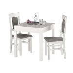 Ensemble table  manger et 2 chaises moderne et confortable pin massif blanc 90. 70 - 50 - aw - set25 ...