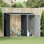 [90823]abri � bois de jardin anthracite 245x98x159 cm acier galvanis�poids:27. 64 kg