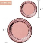 90pcs kit vaisselle jetable anniversaire or rose assiette dner tasse papier pour party fte mariages ...