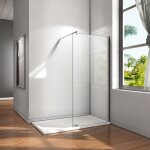 Paroi de douche 90x185cm - verre trempé transparent - barre de fixation 70 - 120cm Paroi de douche 90x185cm - verre trempé transparent - barre de fixation 70 - 120cm