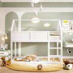 90x200cm lit superpos lit superpos en forme de maison lit mezzanine 2 places lit cabine pour enfants ...