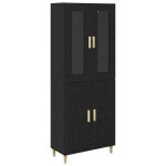 [9107421]enfilade meuble haut - buffet de salonmeuble de rangement ch�ne noir 695x34x180 cmpoids:49. ...