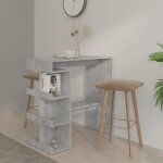 (91887) table de bar étagère de rangement gris béton 100x50x1015cm - table saloncuisine contemporain ... (91887) table de bar étagère de rangement gris béton 100x50x1015cm - table saloncuisine contemporain ...