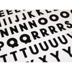 92 autocollants - alphabet et chiffres - noir