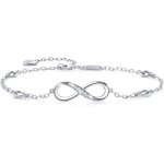 925 argent fin bracelet infini - damour sans fin symbole bracelet de cheville r�glable avec charme pour ...