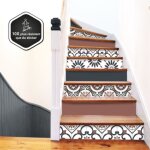 Contremarches adh�sives pvc pour escalier - vintage bleu - lot de 5 (15x100 cm) - 99deco