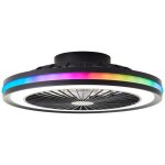Plafonnier ventilateur - brilliant - palmero - 466x137cm - 40w led int�gr�e - noir - plastique