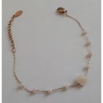 Bracelet - 9cii - acier 316 - couleur ros� / blanc - longueur 15 cm + 3 cm - mixte