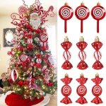 9pcs bonbons rouges de nol pour la dcoration de la maison bquille sucette arbre de nol ornements ...