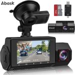 Abask a8pro cam�ra de voiture wifi app gps dashcam 4k + 1080p + 1080p angle 170� vision nocturne infrarouge ...