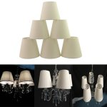 Abat - jour 6 pices en tissu abat - jour botier abat - jour accessoires de lampe (beige)