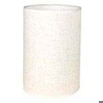 Abat - jour cylindrique tissu en lin fait � la main pour lampe de table suspension lampadaire (blanc ...
