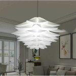 Abat - jour diy lustre de fleur lotus - gz * - diamtre 52cm - blanc - ar111 - campagne