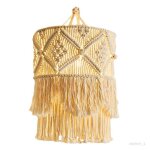 Abat - jour suspendu en macramé tissé à la main décors de chambre chic pour 30x50cm Abat - jour suspendu en macramé tissé à la main décors de chambre chic pour 30x50cm
