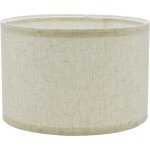 Abat - jour tambour tissu lin naturel 30x30x20 cm main faite rigide compatible lampe table murale chevet ...