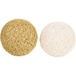 Abat - jour tiss� en rotin - vetobiol - lot de 2 - 15 cm - blanc et brun - rotin - ronde - lumi�re diffuse ...