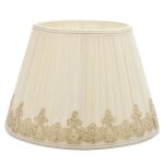Abat - jour en tissu de dentelle e27 avec abat - jour intrieur en fer pour lampe de chevet home - beige ...