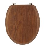 Abattant wc 18 pouces - couvercle imprim� et attaches inoxydables - tendance - imitation acacia rustique ...