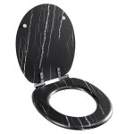 Cecipa max abattant wc forme o en bois - 440x374mm - fermeture silencieuse - finition marbre noir - support ...