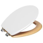 Abattant wc bois + zinc modern color atmosph�ra - blanc