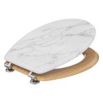 Abattant wc - la - marbre - bois + zinc - universel - dimensions 36x465 cm