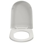 Abattant wc � fermeture en douceur - wiens - blanc - carr� - 48x35 cm - polypropyl�ne - charni�res r�glables ...
