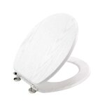 Abattant wc mdf charni�res m�tal effet bois strata blanc