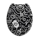 Abattant wc mdf steeve noir - charni�res inox msv