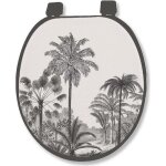 Abattant wc - palmiers cocoty - gris - universel - entraxe de fixation universelle Abattant wc - palmiers cocoty - gris - universel - entraxe de fixation universelle