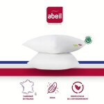 Abeil lot de 2 oreillers bio confort - 60 x 60 cm - blanc