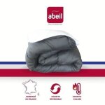 Abeil couette chaude bicolore - 200 x 200 cm - blanc et gris