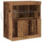 Abott@buffet bahut kenneth - led - meuble de rangement marron 605x37x67cm - bois ding�nierie - 354099 ...