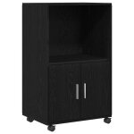 Abott@buffet de cuisine kenneth - armoire bas / colonne / armoire ch�ne noir 55x40x82cm - 492737
