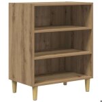 Abott@buffet de cuisine kenneth - enfilade - armoire bas vitrine ch�ne artisanal 57x35x75cm - bois ding�nierie ...