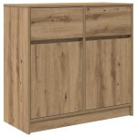 Abott@buffet de cuisine kenneth - enfilade - armoire bas vitrine avec tiroir ch�ne artisanal 80x34x76cm ...