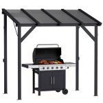 Abri pour barbecue - outsunny - 244 x 150 x 244 cm - avec toit en polycarbonate et cadre en aluminium ...