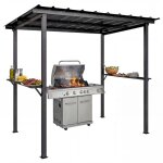 Abri pour barbecue - tonnelle de jardin - outsunny - toit rigide - m�tal galvanis� - 271x182x229cm - ...