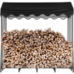 Abris bois de chauffage en acier 185x70x185 cm abri bois 24 stres abri de stockage de bois abri - bches ...