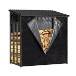 Abri � b�ches ext�rieur gardiun wood shed i 143x70x145cm acier galvanis� avec couverture imperm�able ...