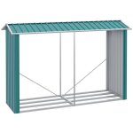 Abri b�ches de stockage pour bois de chauffage en acier galvanis� 240 x 86 x 160 cm vert