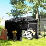 Abri de garage �tanche avec porte r�sistant aux uv 220 x 157 x 165 cm noir