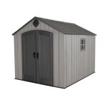 Abri habrita ap2430bo r�sine pehd imitation bois grnad volume de 744m2 avec plancher toit 2 pentes habrita ...