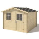 Abri de jardin en bois - 6m2 - 3x2m - ep. 28mm - couleur: naturel - dom472
